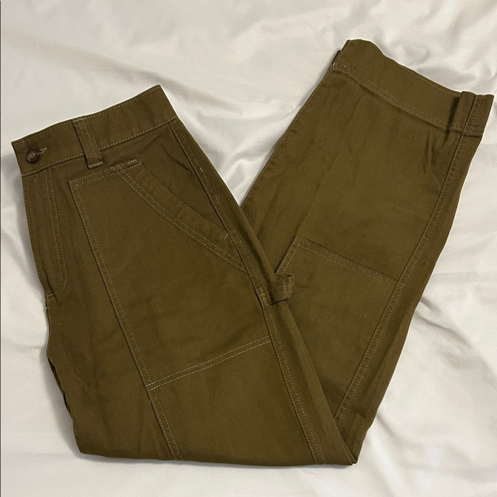 Old Navy Women's Olive Green Straight Leg Pants
